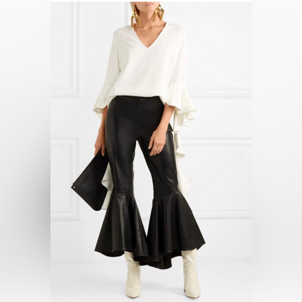 ELLERY Ace ruffled crepe top